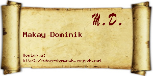 Makay Dominik névjegykártya